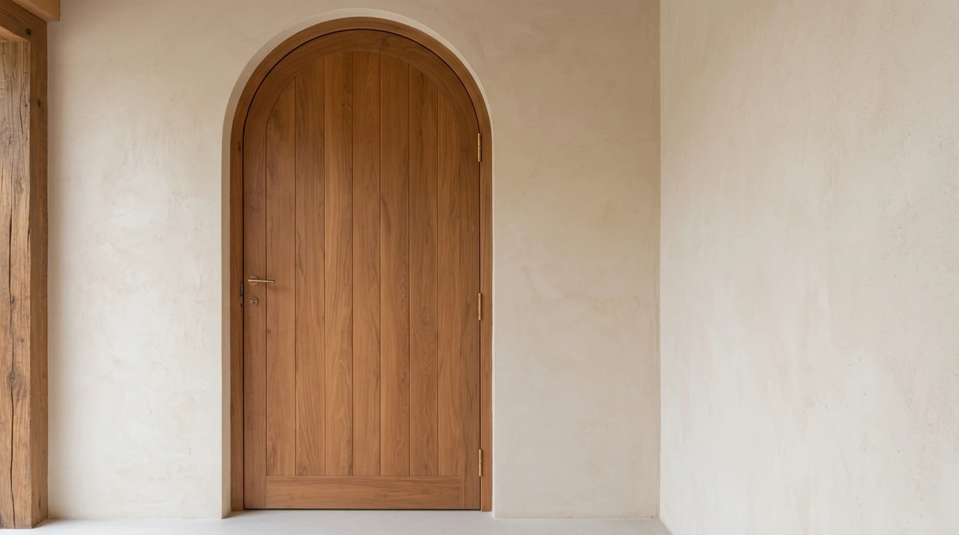 Concept for the oak doorway scene in a limestone and timber house